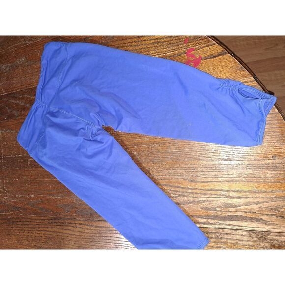 P/S Kyodan Blue Yoga Capris Skimmers Athletic Workout Casual with Keyhole Ankles - Picture 4 of 4